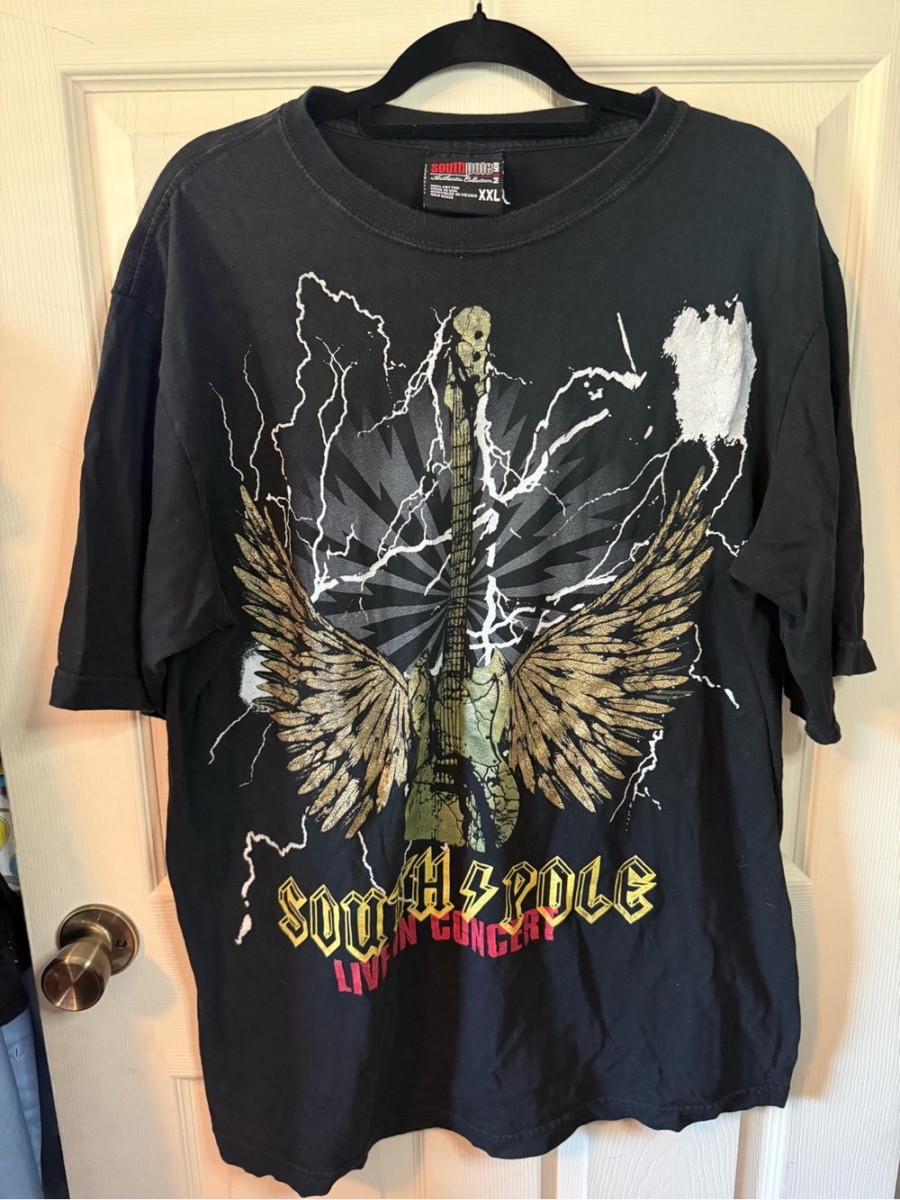 South Pole Black T-shirt Guitar Wing Live in Concert - XXL 100% cotton